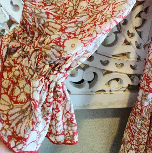 Free People Feeling Groovy Maxi Dress Red Combo M - Picture 6 of 15